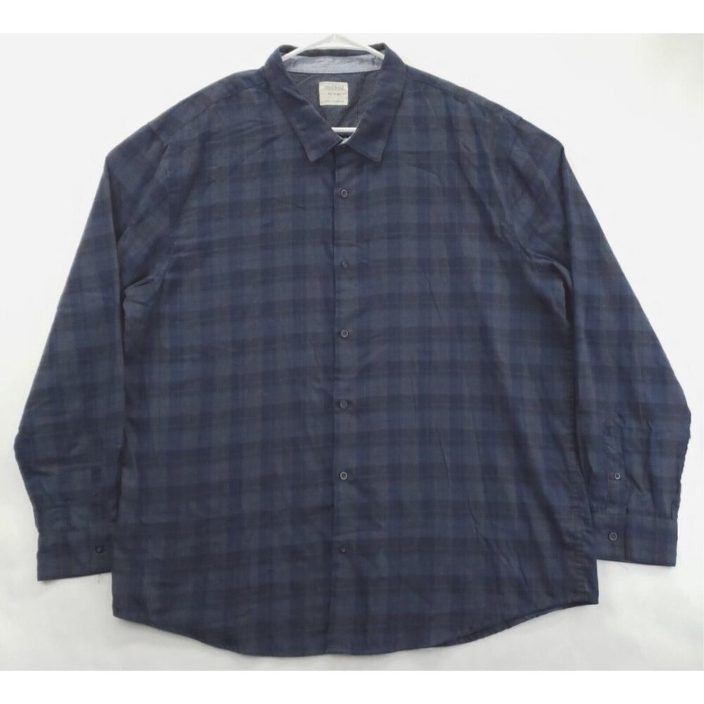 Method Shirt Mens XX-Large Blue Gray Plaid Cotton Long Sleeve Classic Button-Up